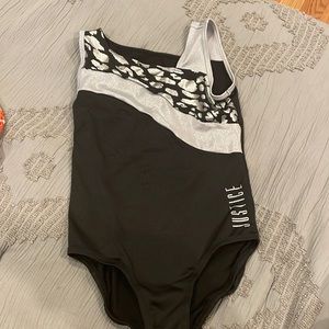 Justice Black/Grey Leotard size 8